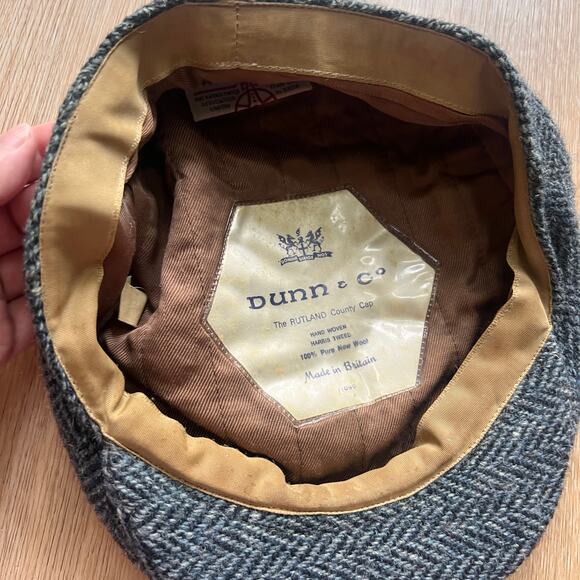 Vintage Dunn & Co Hand Woven Flat Cap Hat Size 7 1/8 - Picture 7 of 7